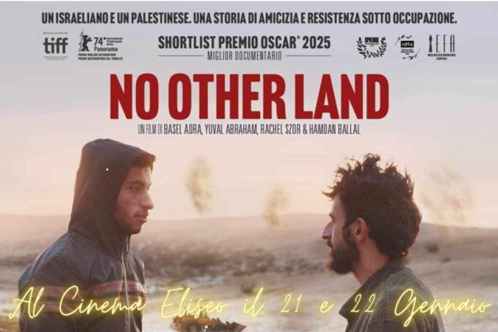 Martedì 21 e mercoledì 22 gennaio, il Cinema Eliseo ospita due serate imperdibili con la proiezione del documentario candidato agli Oscar 2025, No Other Land. Testimonianze dirette e dibattiti con esperti offriranno uno sguardo profondo sul conflitto israelo-palestinese e sull’umanità che resiste nonostante tutto.