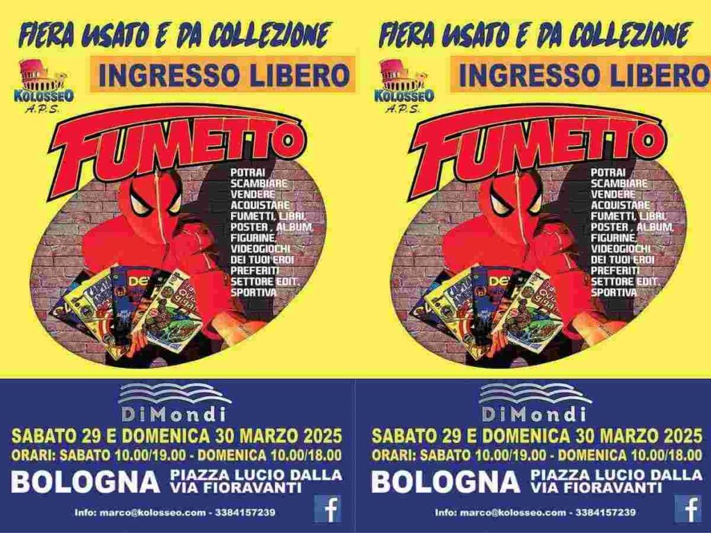 Tra riviste rare e supereroi: torna la Fiera del Fumetto. Bologna capitale del fumetto per due giorni. Collezionisti in festa alla Fiera del Fumetto di Bologna. Magnus, Bonvi e Pratt in mostra alla Fiera 2025. 