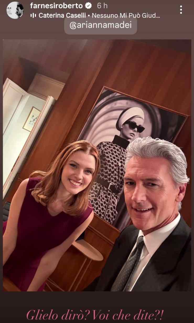 arianna amadei e roberto farnesi sui social, dal set