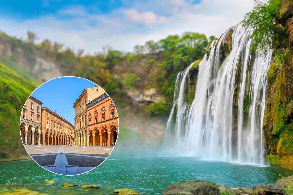Città di Bologna e cascate
