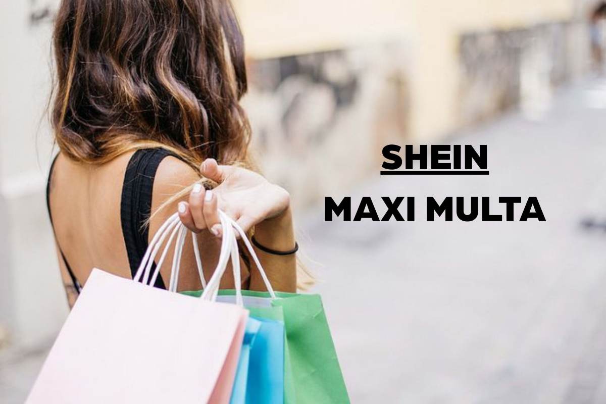 Ragazza che fa shopping e "shein maxi multa"